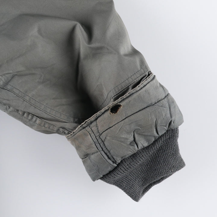 1980'S US Military N-3B Flight Jacket, Made in USA, Large, Men's Size L, Vintage cotton Khaki type Vintage Second Hand