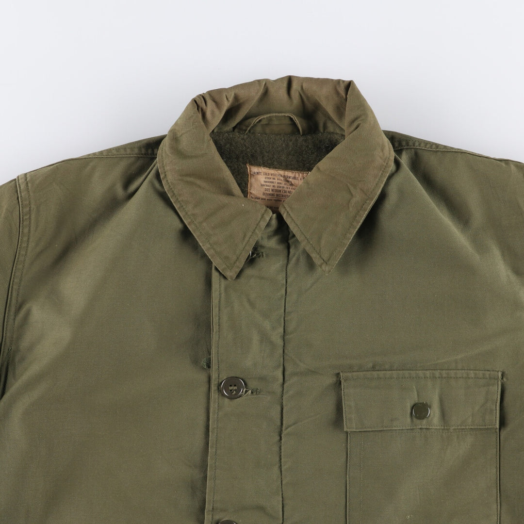 Authentic 1970'S US Navy Cold Weather (Permeable A-2) Military Deck Jacket, Men's, Size Medium, Vintage unclear Khaki type Vintage Second Hand