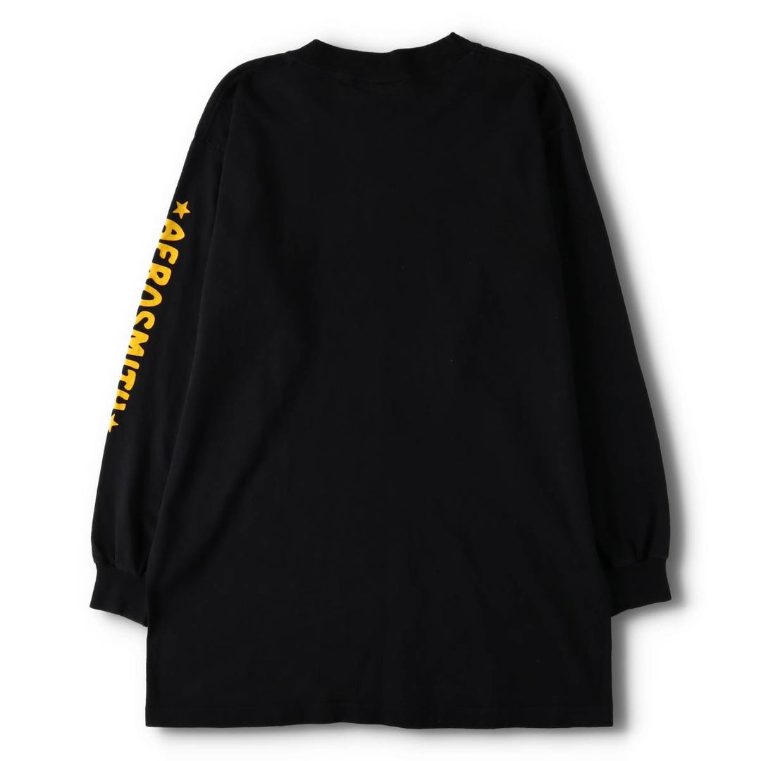 90'S THE AMERICAN WEIGHT Aerosmith Long Sleeve T-Shirt, Made in USA, Men's Size L, Vintage cotton black type Vintage Second Hand