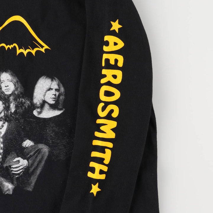 90'S THE AMERICAN WEIGHT Aerosmith Long Sleeve T-Shirt, Made in USA, Men's Size L, Vintage cotton black type Vintage Second Hand