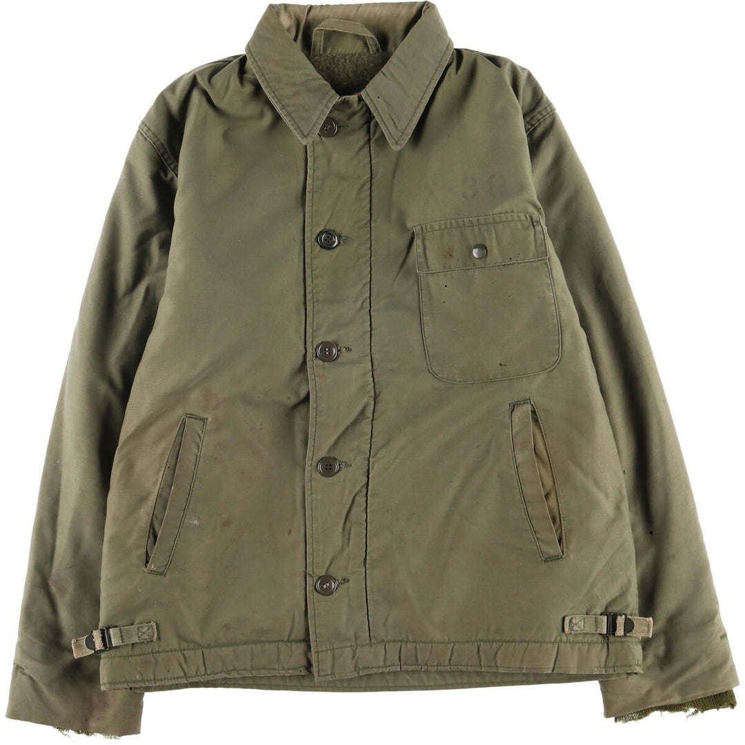 Authentic 1970'S US Navy A-2 Military Deck Jacket, Made in USA, Medium (38-40), Men's Size M, Vintage unclear Khaki type Vintage Second Hand