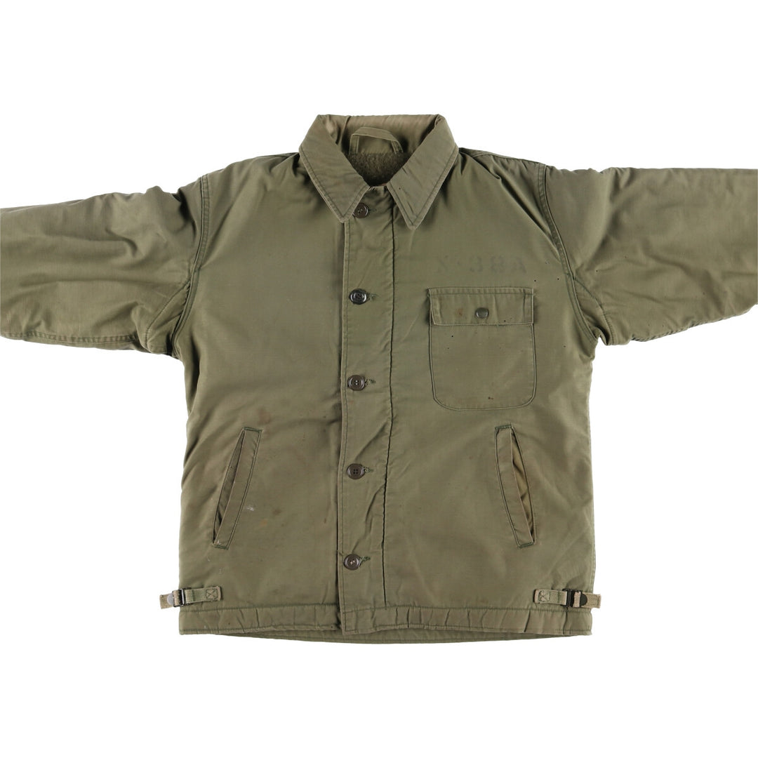 Authentic 1970'S US Navy A-2 Military Deck Jacket, Made in USA, Medium (38-40), Men's Size M, Vintage unclear Khaki type Vintage Second Hand