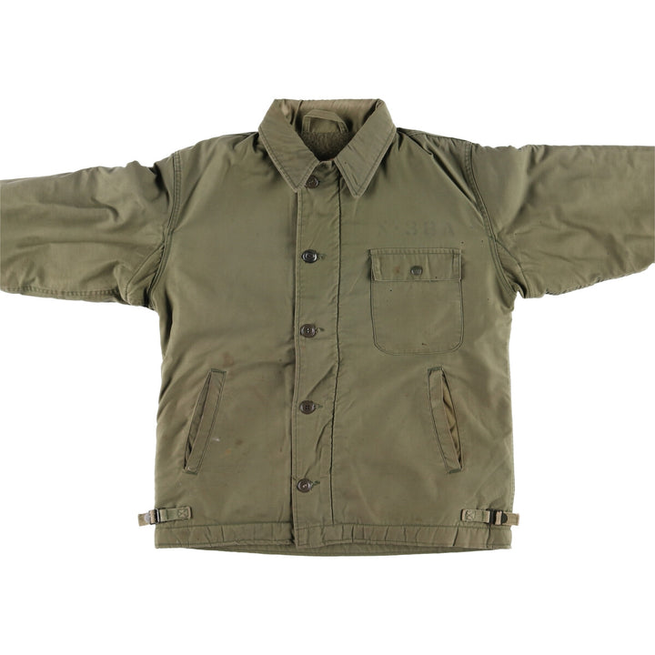 Authentic 1970'S US Navy A-2 Military Deck Jacket, Made in USA, Medium (38-40), Men's Size M, Vintage unclear Khaki type Vintage Second Hand