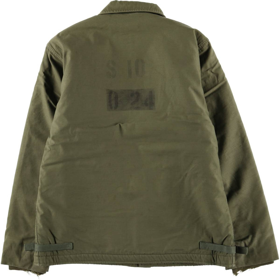 Authentic 1960'S US military A-2 deck jacket with back stencil, made in the USA, size MEDIUM (38-40), men's size M. unclear Khaki type sage green Vintage Second Hand