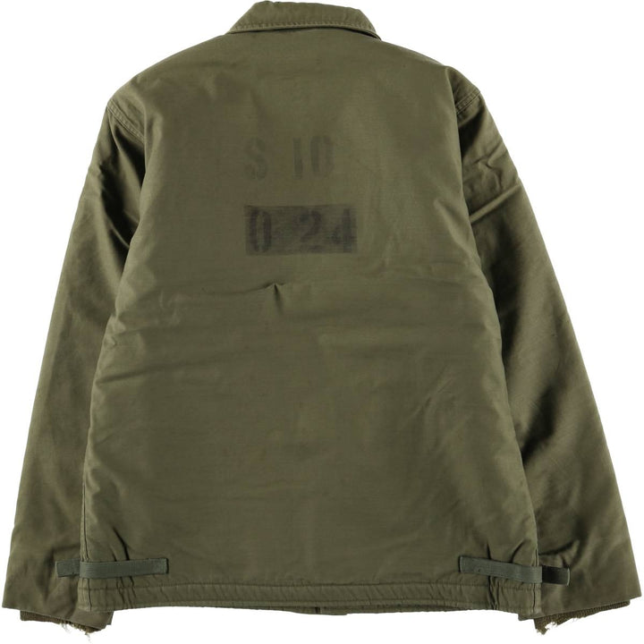 Authentic 1960'S US military A-2 deck jacket with back stencil, made in the USA, size MEDIUM (38-40), men's size M. unclear Khaki type sage green Vintage Second Hand