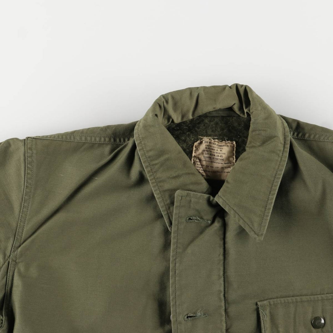 Authentic 1960'S US military A-2 deck jacket with back stencil, made in the USA, size MEDIUM (38-40), men's size M. unclear Khaki type sage green Vintage Second Hand