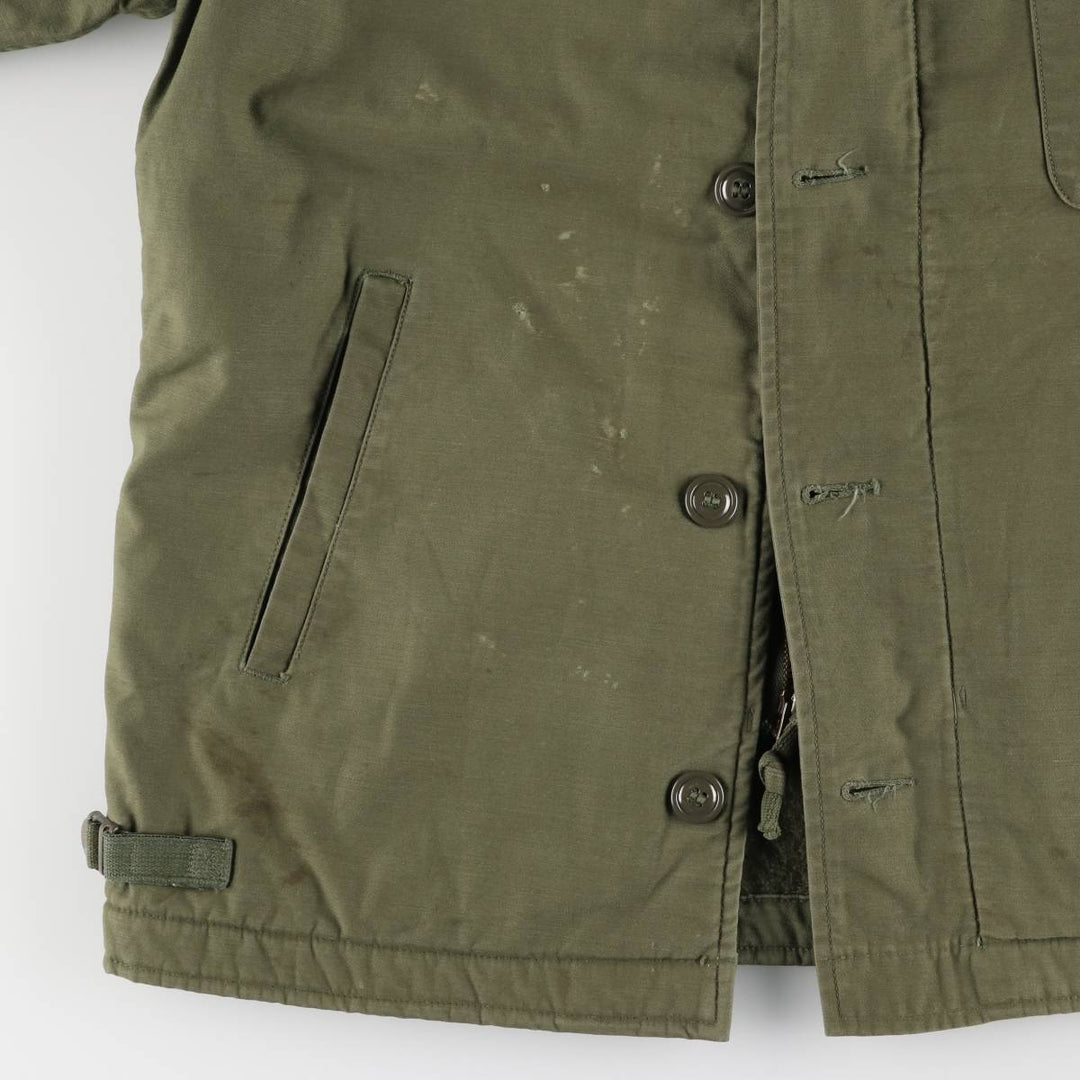 Authentic 1960'S US military A-2 deck jacket with back stencil, made in the USA, size MEDIUM (38-40), men's size M. unclear Khaki type sage green Vintage Second Hand