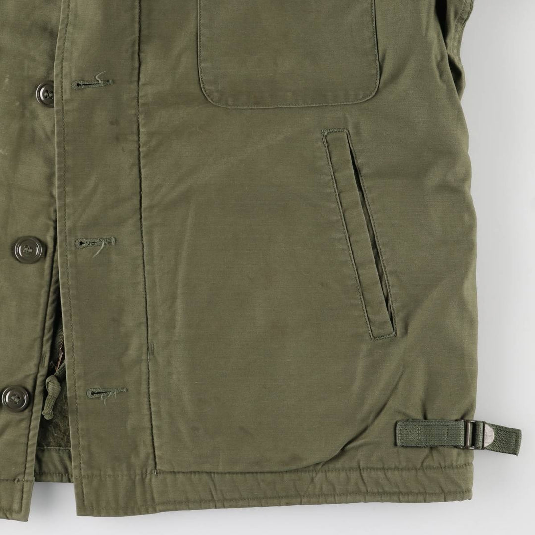 Authentic 1960'S US military A-2 deck jacket with back stencil, made in the USA, size MEDIUM (38-40), men's size M. unclear Khaki type sage green Vintage Second Hand