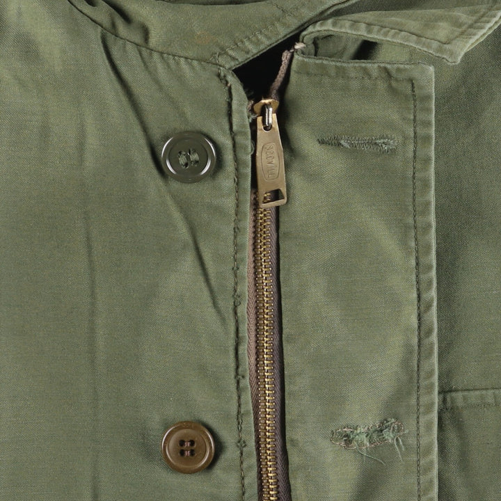 Military Deck Jacket Men's Size L unclear Khaki type Vintage Second Hand