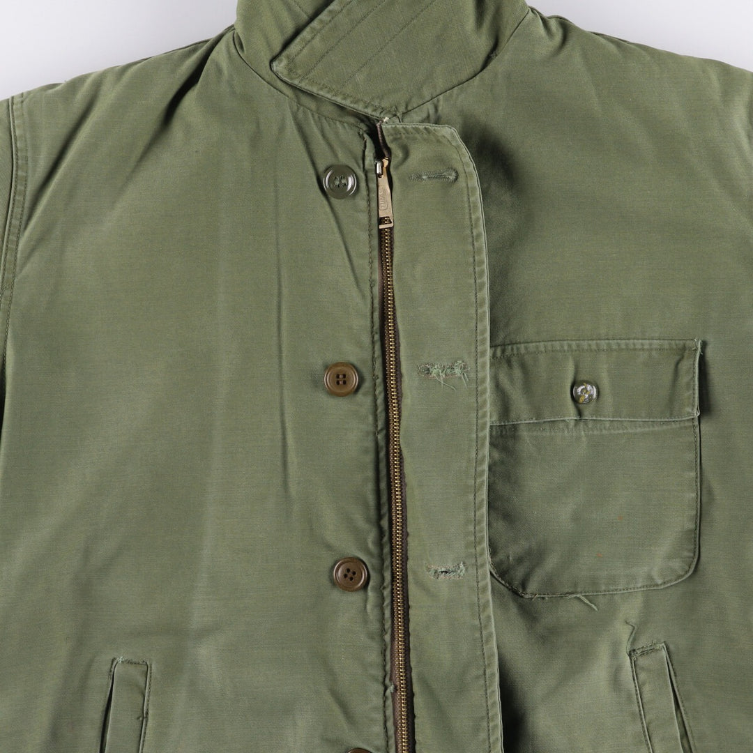Military Deck Jacket Men's Size L unclear Khaki type Vintage Second Hand