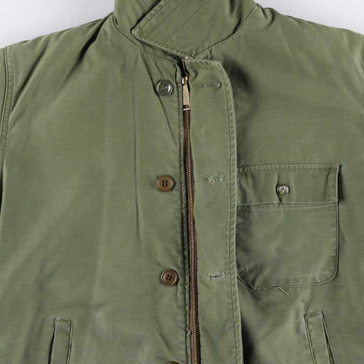 Military Deck Jacket Men's Size L unclear Khaki type Vintage Second Hand