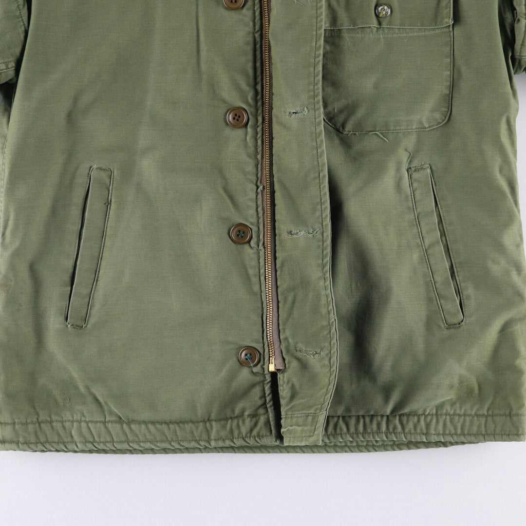 Military Deck Jacket Men's Size L unclear Khaki type Vintage Second Hand