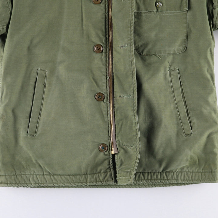 Military Deck Jacket Men's Size L unclear Khaki type Vintage Second Hand