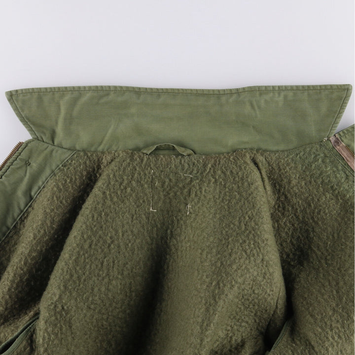 Military Deck Jacket Men's Size L unclear Khaki type Vintage Second Hand