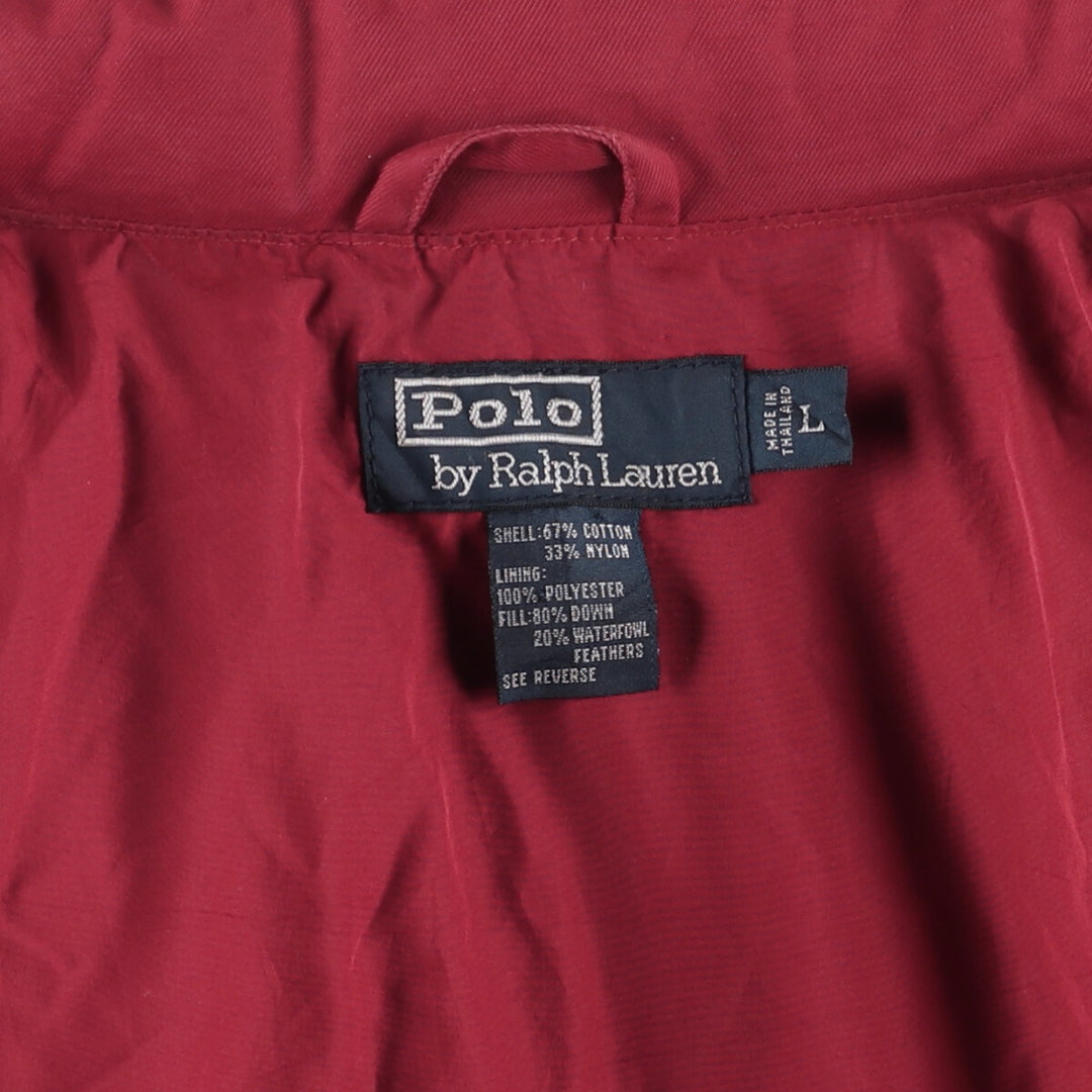 Ralph Lauren POLO by Ralph Lauren down jacket, men's size L cotton red type Vintage Second Hand