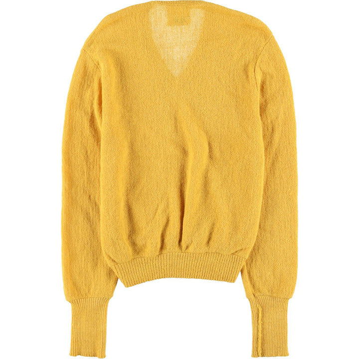 Sportswear V-neck Alpaca Knit Sweater, Women's Size Medium, Vintage alpaca yellow type Vintage Second Hand