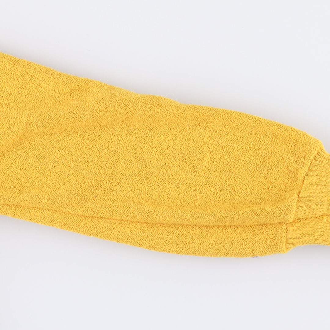 Sportswear V-neck Alpaca Knit Sweater, Women's Size Medium, Vintage alpaca yellow type Vintage Second Hand