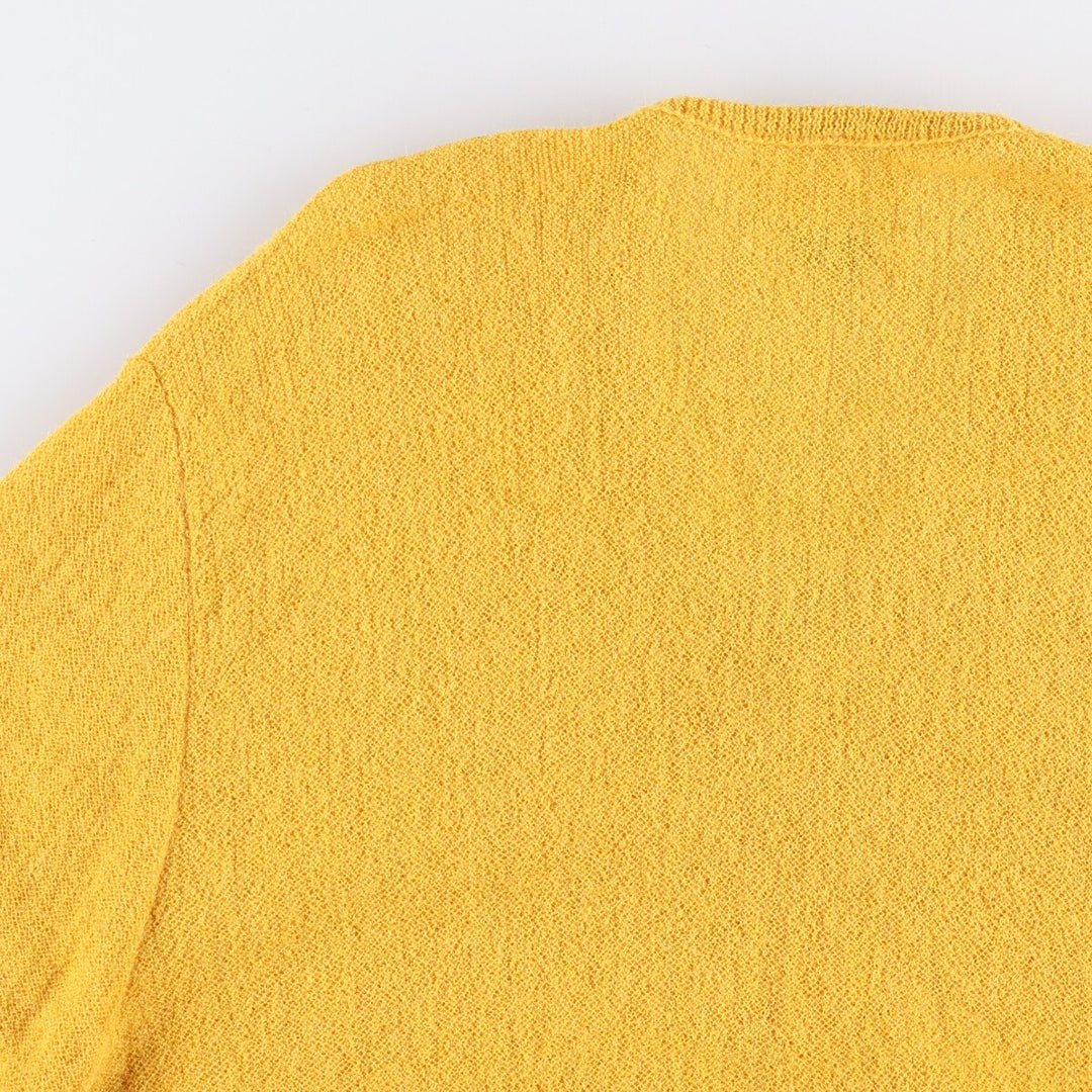 Sportswear V-neck Alpaca Knit Sweater, Women's Size Medium, Vintage alpaca yellow type Vintage Second Hand