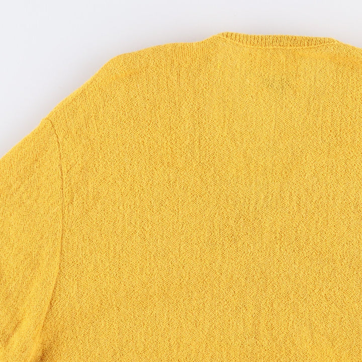 Sportswear V-neck Alpaca Knit Sweater, Women's Size Medium, Vintage alpaca yellow type Vintage Second Hand