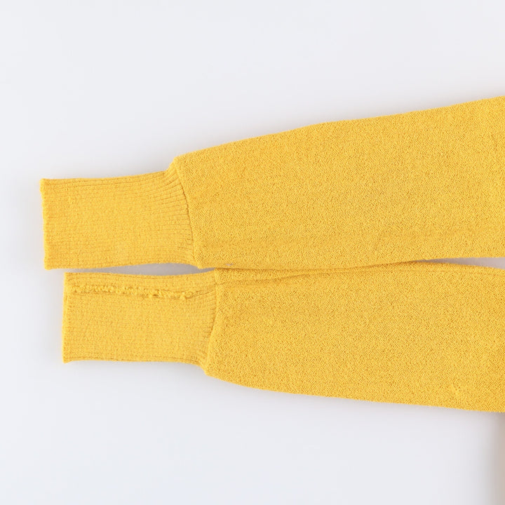 Sportswear V-neck Alpaca Knit Sweater, Women's Size Medium, Vintage alpaca yellow type Vintage Second Hand