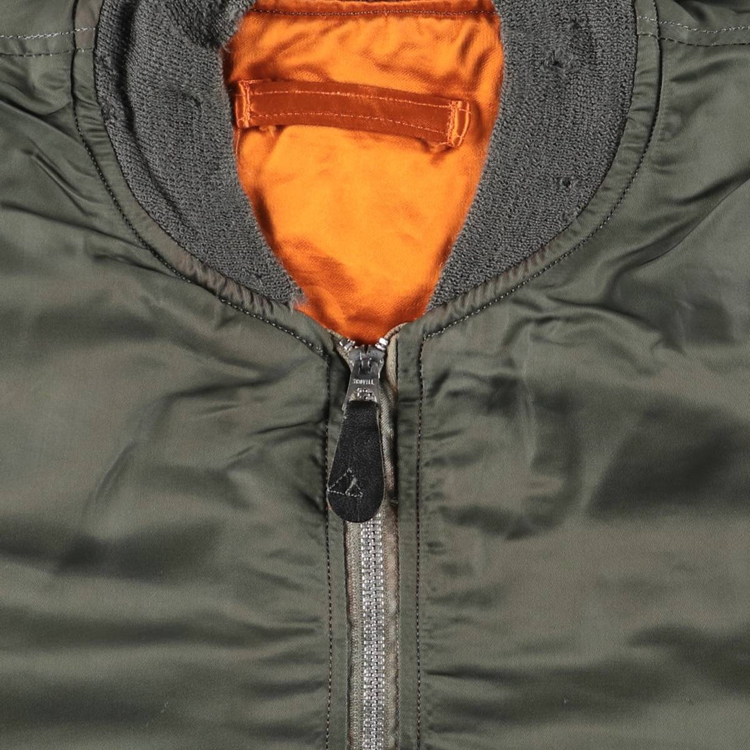 1970'S US Military L-2B Flight Jacket, Made in USA, Large, Men's Size L, Vintage unclear Khaki type Vintage Second Hand