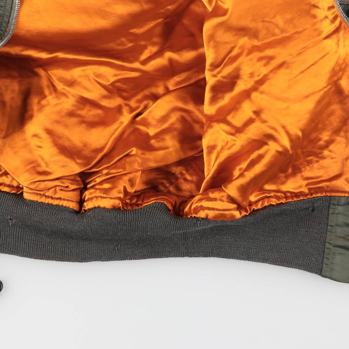 1970'S US Military L-2B Flight Jacket, Made in USA, Large, Men's Size L, Vintage unclear Khaki type Vintage Second Hand