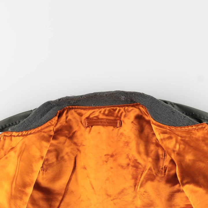 1970'S US Military L-2B Flight Jacket, Made in USA, Large, Men's Size L, Vintage unclear Khaki type Vintage Second Hand