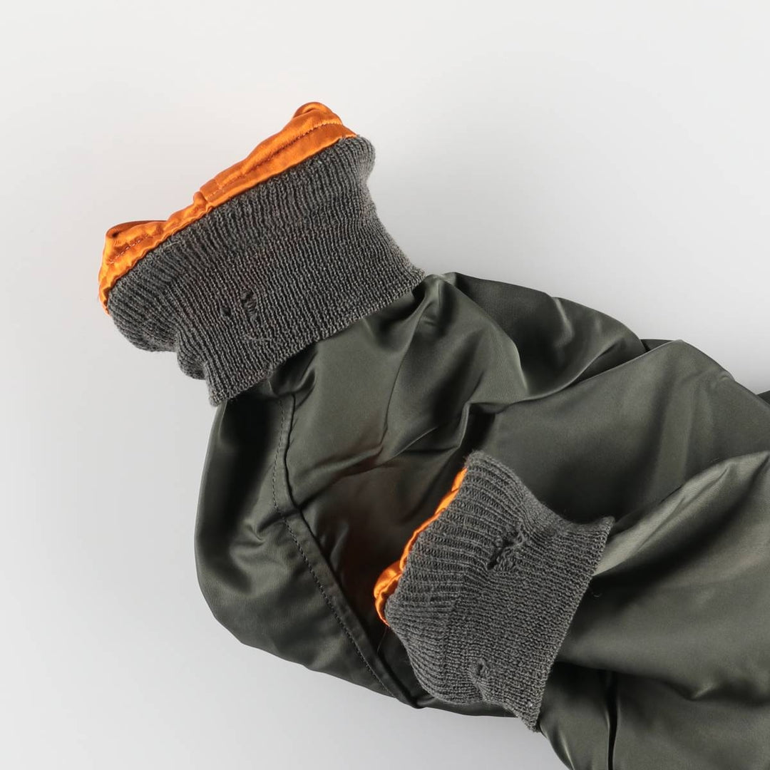 1970'S US Military L-2B Flight Jacket, Made in USA, Large, Men's Size L, Vintage unclear Khaki type Vintage Second Hand