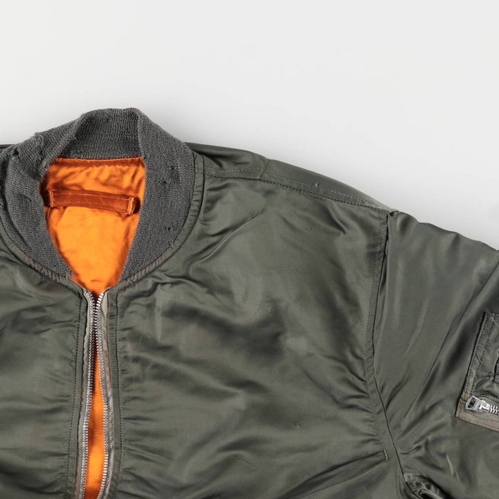 1970'S US Military L-2B Flight Jacket, Made in USA, Large, Men's Size L, Vintage unclear Khaki type Vintage Second Hand