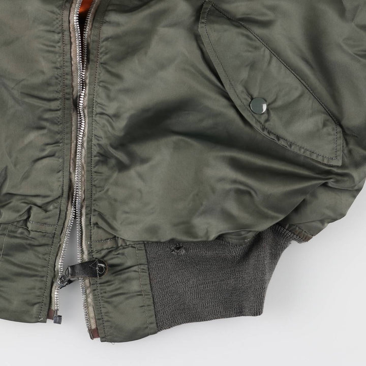 1970'S US Military L-2B Flight Jacket, Made in USA, Large, Men's Size L, Vintage unclear Khaki type Vintage Second Hand