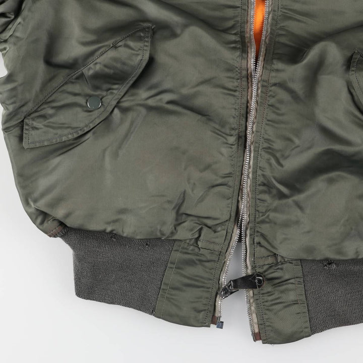 1970'S US Military L-2B Flight Jacket, Made in USA, Large, Men's Size L, Vintage unclear Khaki type Vintage Second Hand