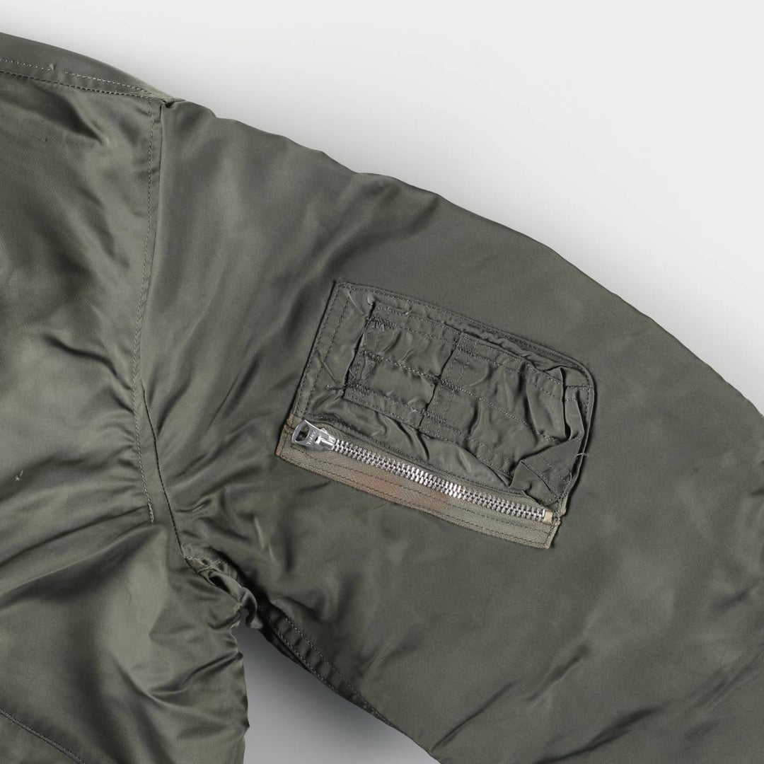 1970'S US Military L-2B Flight Jacket, Made in USA, Large, Men's Size L, Vintage unclear Khaki type Vintage Second Hand