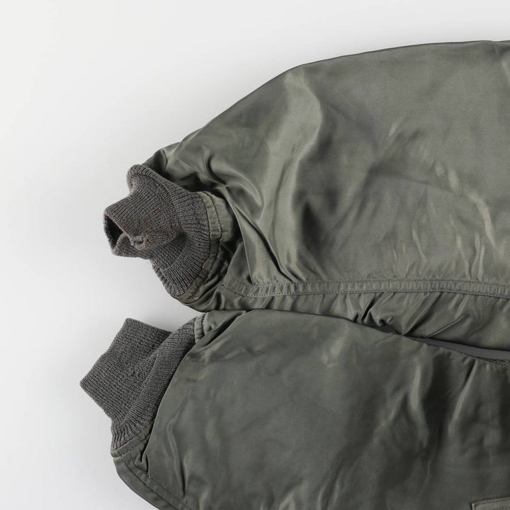 1970'S US Military L-2B Flight Jacket, Made in USA, Large, Men's Size L, Vintage unclear Khaki type Vintage Second Hand