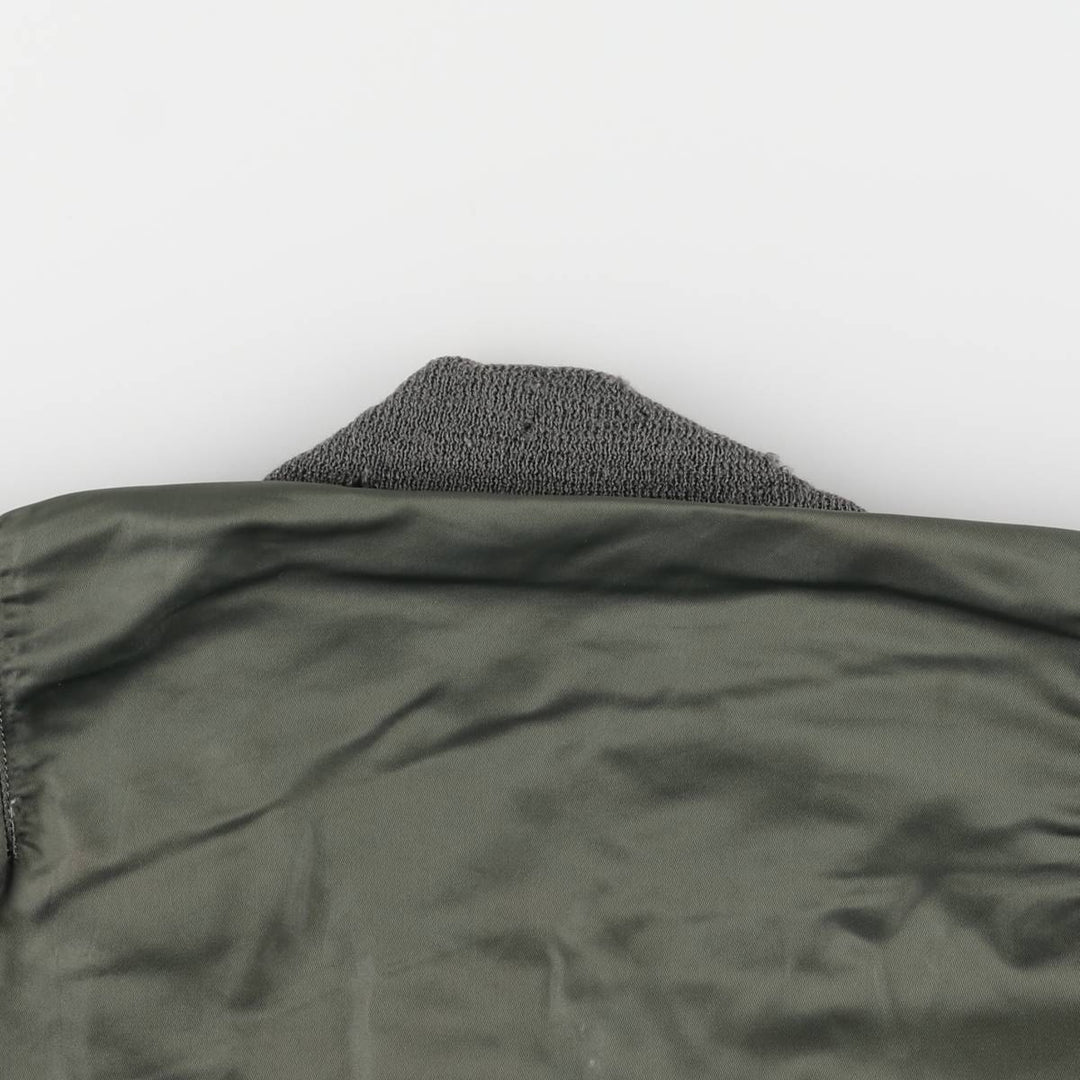 1970'S US Military L-2B Flight Jacket, Made in USA, Large, Men's Size L, Vintage unclear Khaki type Vintage Second Hand
