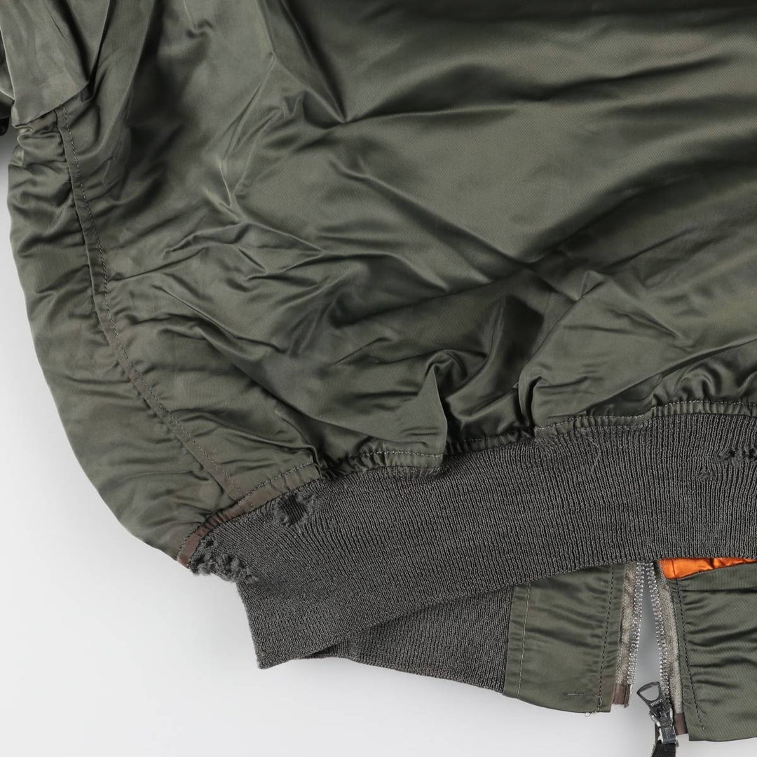 1970'S US Military L-2B Flight Jacket, Made in USA, Large, Men's Size L, Vintage unclear Khaki type Vintage Second Hand