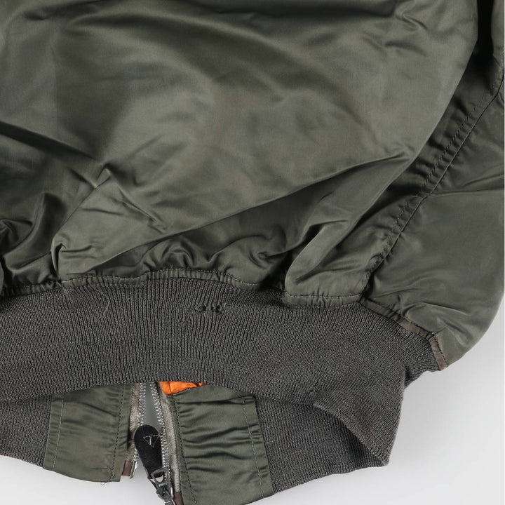 1970'S US Military L-2B Flight Jacket, Made in USA, Large, Men's Size L, Vintage unclear Khaki type Vintage Second Hand