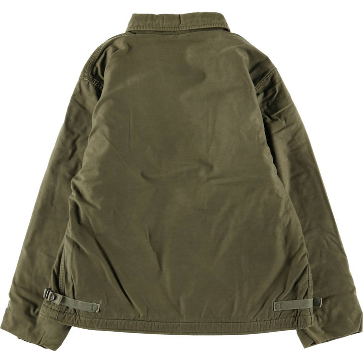 Authentic US Navy Military Deck Jacket, Made in USA, Men's Size L, Vintage unclear Khaki type Vintage Second Hand