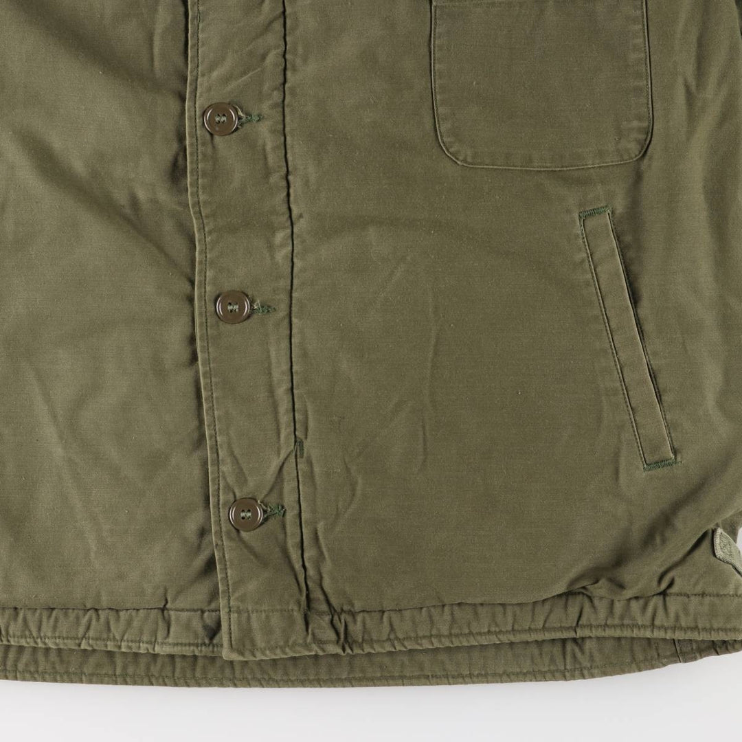 Authentic US Navy Military Deck Jacket, Made in USA, Men's Size L, Vintage unclear Khaki type Vintage Second Hand
