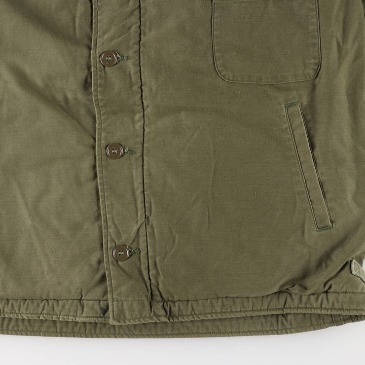 Authentic US Navy Military Deck Jacket, Made in USA, Men's Size L, Vintage unclear Khaki type Vintage Second Hand