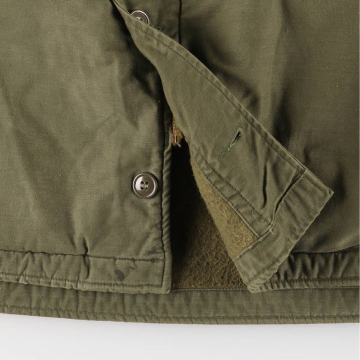 Authentic US Navy Military Deck Jacket, Made in USA, Men's Size L, Vintage unclear Khaki type Vintage Second Hand
