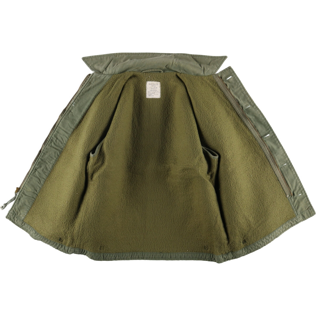 Authentic 1980'S US Navy A-2 Military Deck Jacket, Made in USA, Medium (42-44), Men's Size M, Vintage Nylon Khaki type Vintage Second Hand