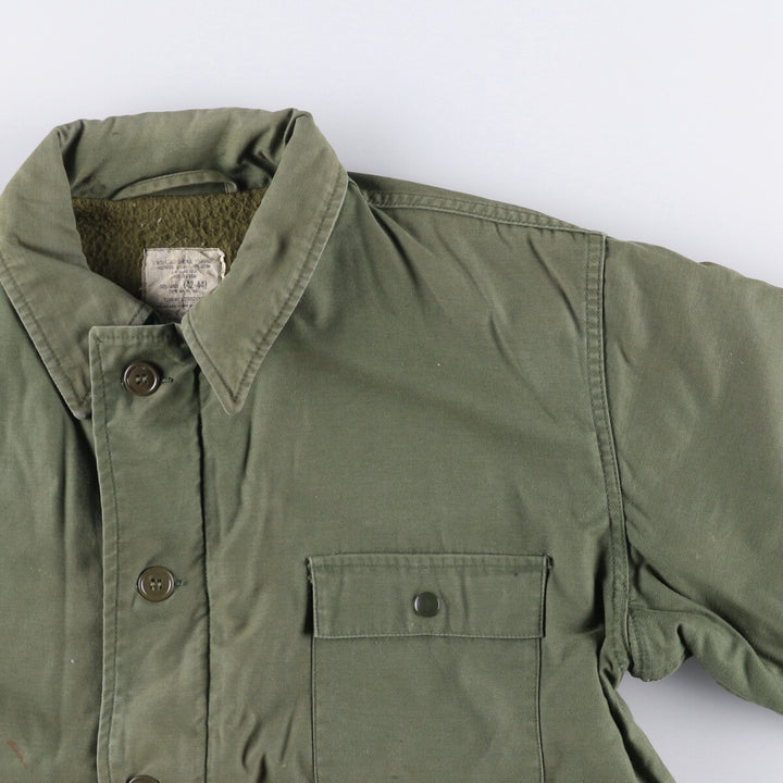 Authentic 1980'S US Navy A-2 Military Deck Jacket, Made in USA, Medium (42-44), Men's Size M, Vintage Nylon Khaki type Vintage Second Hand