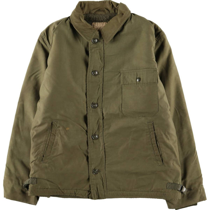 Authentic 1960'S US Navy A-2 Military Deck Jacket, Made in USA, Large (1942-1944), Men's Size L, Vintage unclear Khaki type Vintage Second Hand