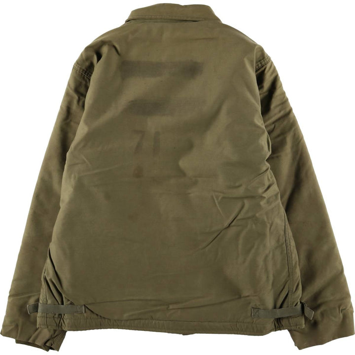 Authentic 1960'S US Navy A-2 Military Deck Jacket, Made in USA, Large (1942-1944), Men's Size L, Vintage unclear Khaki type Vintage Second Hand