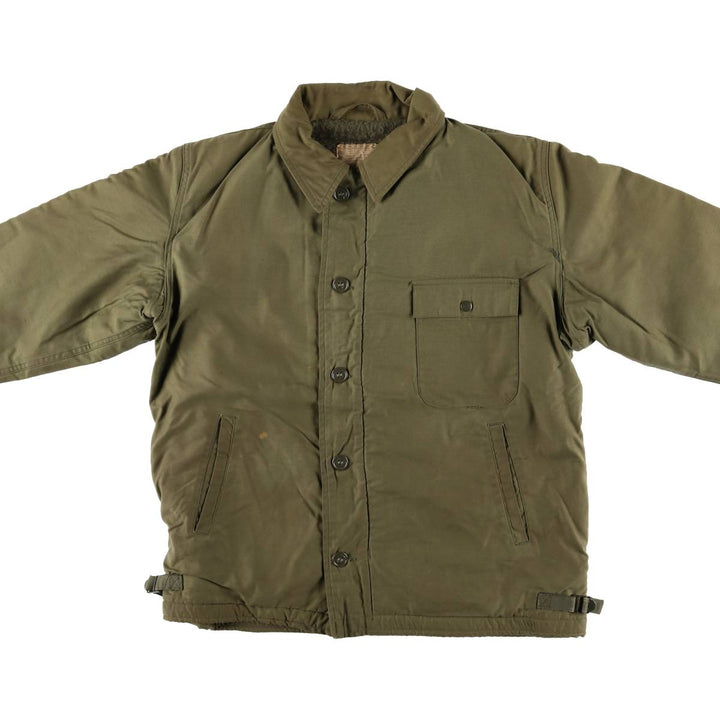Authentic 1960'S US Navy A-2 Military Deck Jacket, Made in USA, Large (1942-1944), Men's Size L, Vintage unclear Khaki type Vintage Second Hand