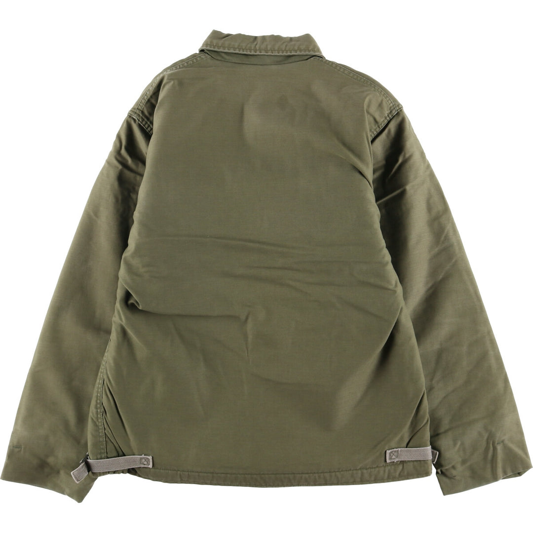 Authentic 1980'S US Navy A-2 Military Deck Jacket, Made in USA, Medium (38-40), Men's Size M, Vintage Nylon Khaki type Vintage Second Hand