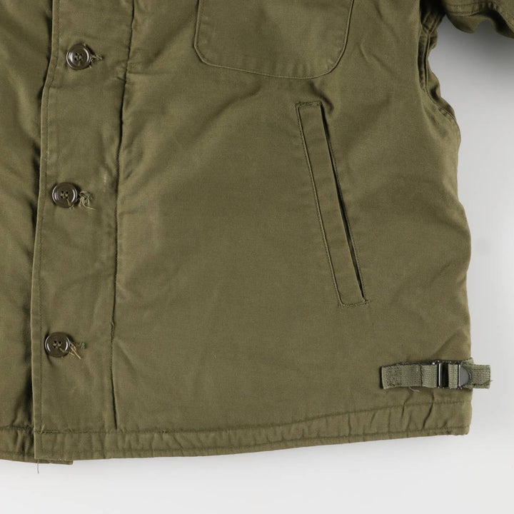 1970'S US Navy A-2 Military Deck Jacket, Made in USA, Size Large (1942-1944), Men's Size L, Vintage unclear Khaki type Vintage Second Hand