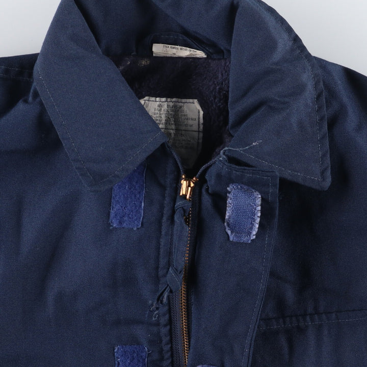1990'S US Navy Aramid Deck Jacket, Made in USA, Size Medium (38-40), Men's M Aramid navy blue type Vintage Second Hand