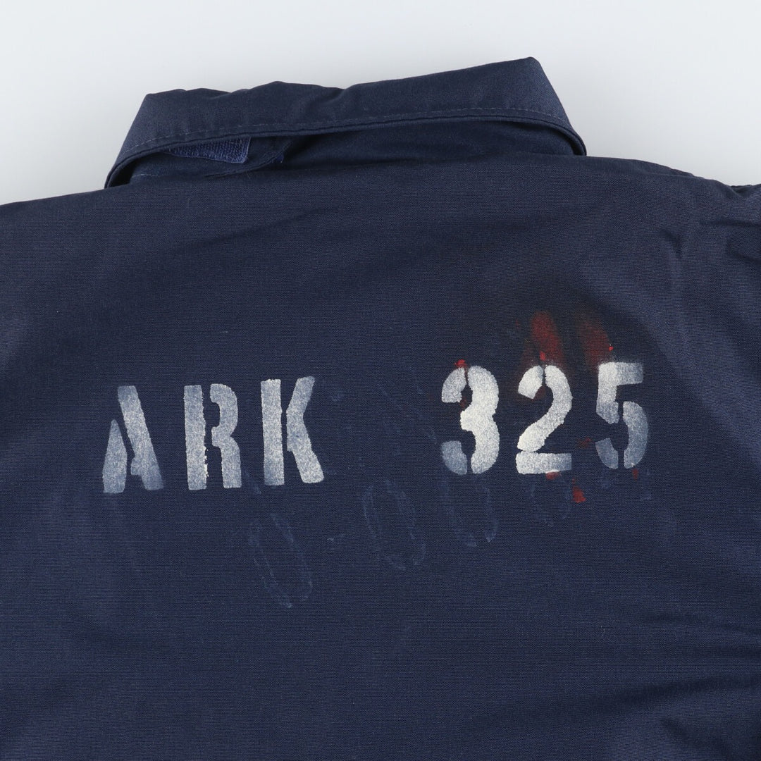 1990'S US Navy Aramid Deck Jacket with Back Stencil, Made in USA, Size Large (42-44) Aramid navy blue type Vintage Second Hand