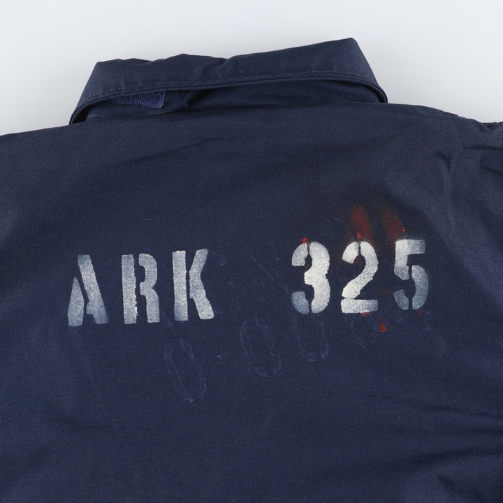 1990'S US Navy Aramid Deck Jacket with Back Stencil, Made in USA, Size Large (42-44) Aramid navy blue type Vintage Second Hand